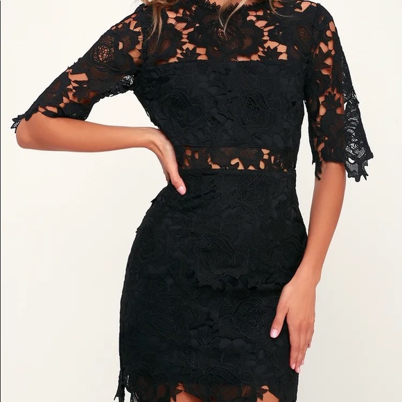 Lulus Dresses & Skirts - Lulus A Fine Romance Black Lace Sheath Dress